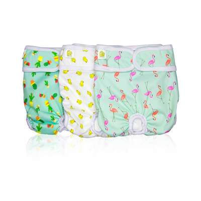 Pet Washable Dog Diapers (Pack of 3), Highly Absorbent with Strong & Flexible Velco