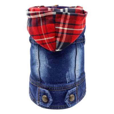 Pet Clothes Dog Jeans Jacket Cool Blue Denim Coat Small Medium Dogs Lapel Vests Classic Hoodies Puppy Blue Vintage Washed Clothe